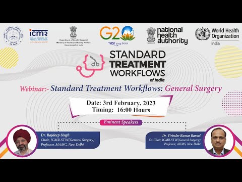 Video of ICMR Webinar on Standard Treatment Workflows (STWs): General Surgery, 03 February 2023